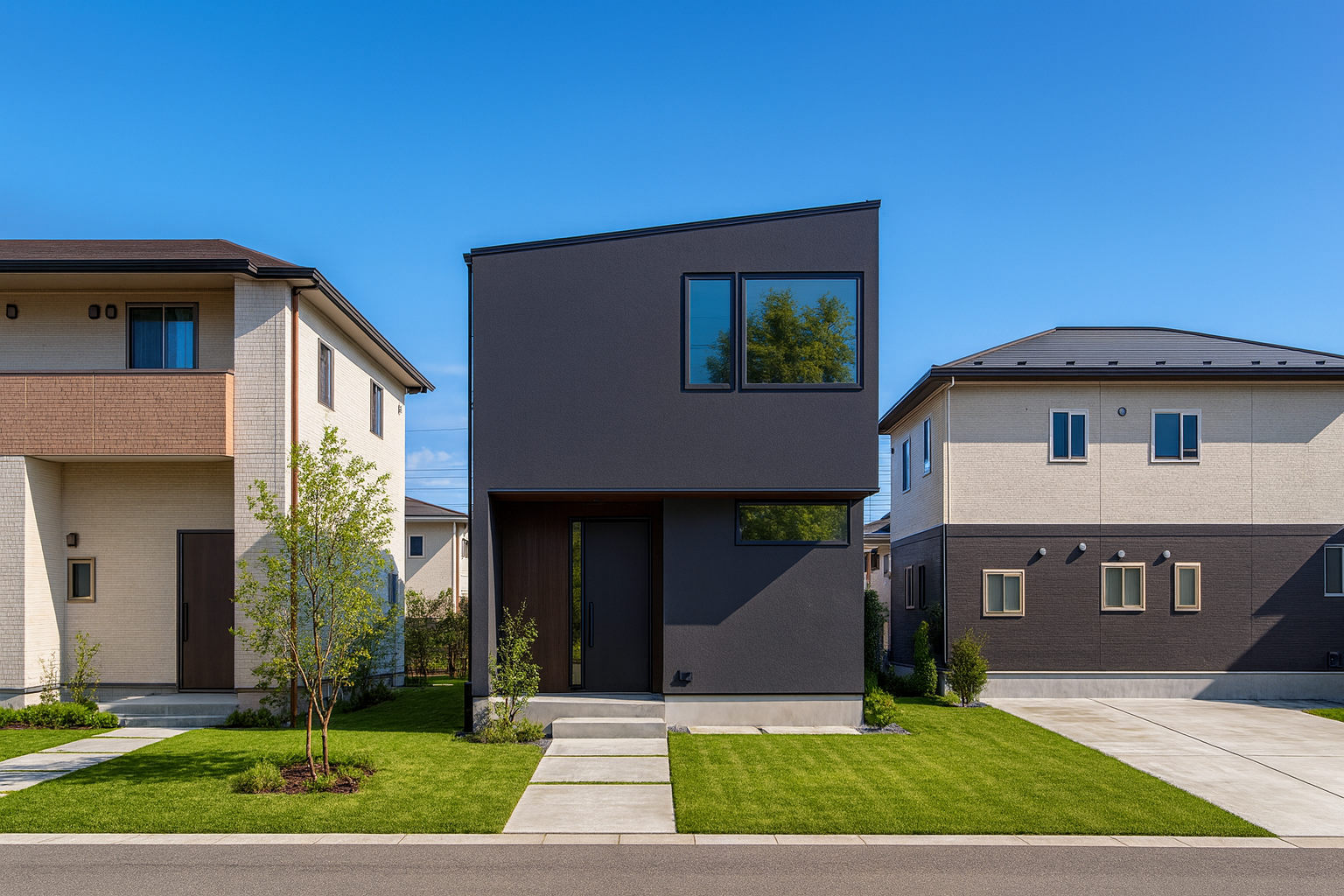 生成_外観 - 仙台で注文住宅を「おしゃれ」に建てる工務店|株式会社e-デザイン空間|宮城県